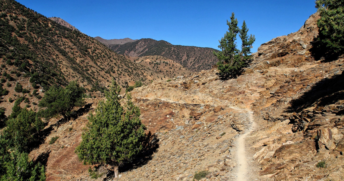 View along the Mount Toubkal route